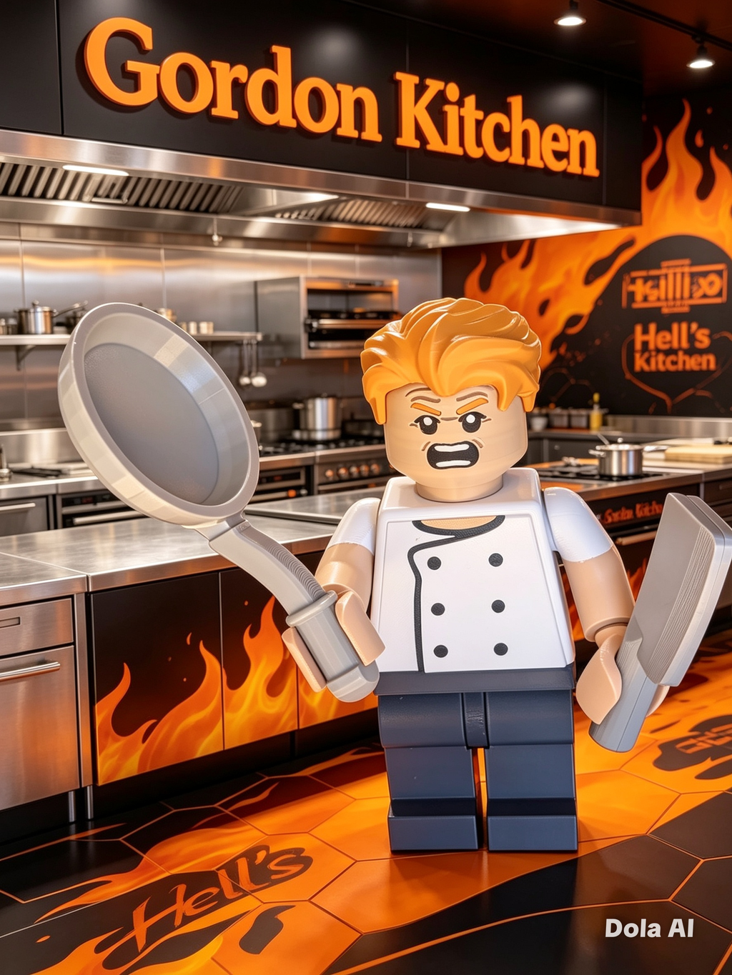 Lego Gordon Ramsay (Hell's Kitchen) - handmade 3D printed Lego-style figure by 3DEE Prints