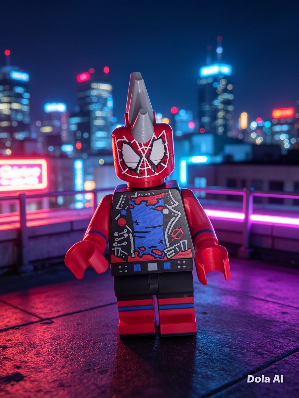Lego Spider-Man 2099 (Scarlet Spider) - handmade 3D printed Lego-style figure by 3DEE Prints