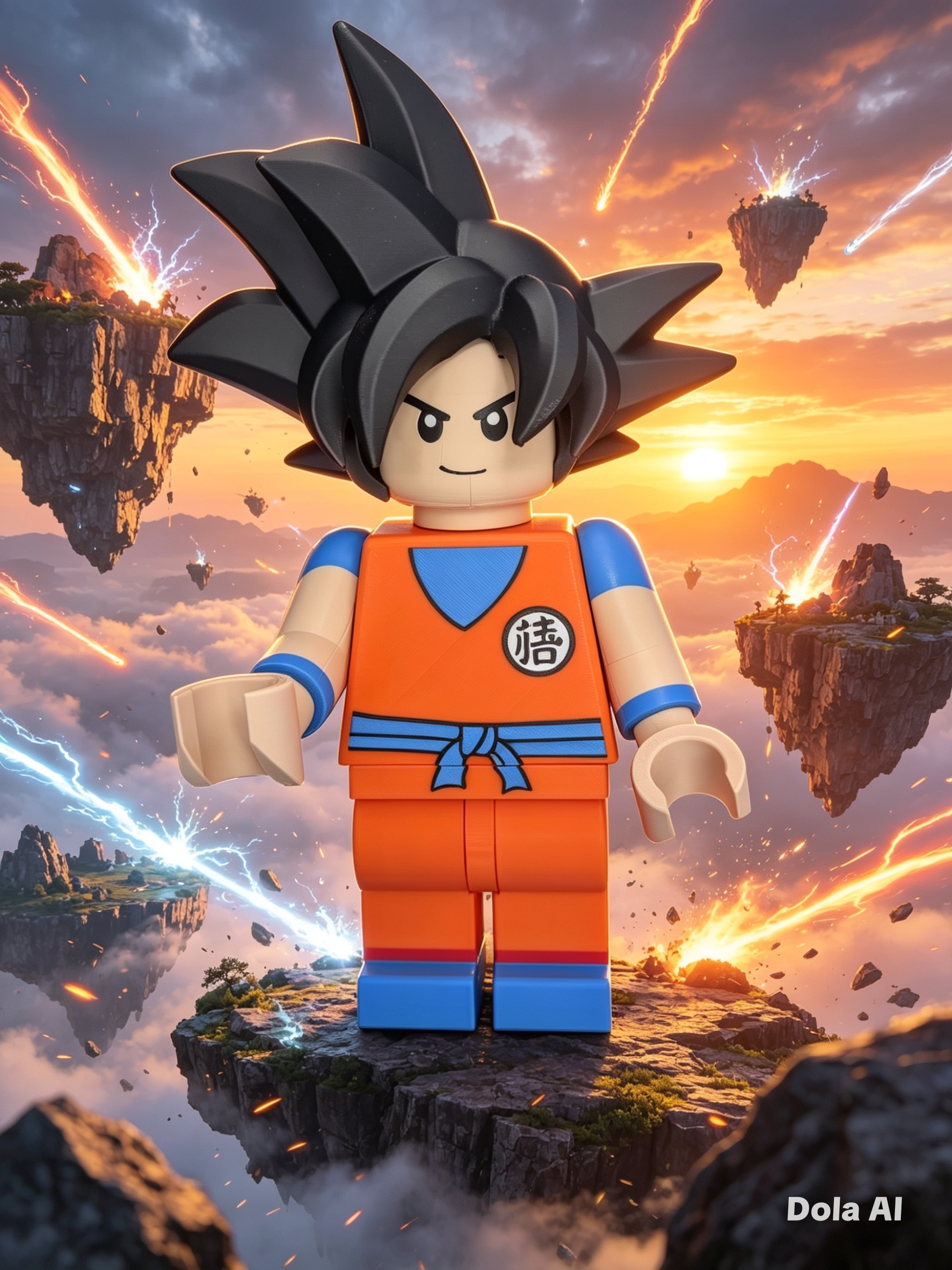 Lego Goku - Dragon Ball Z - handmade 3D printed Lego-style figure by 3DEE Prints