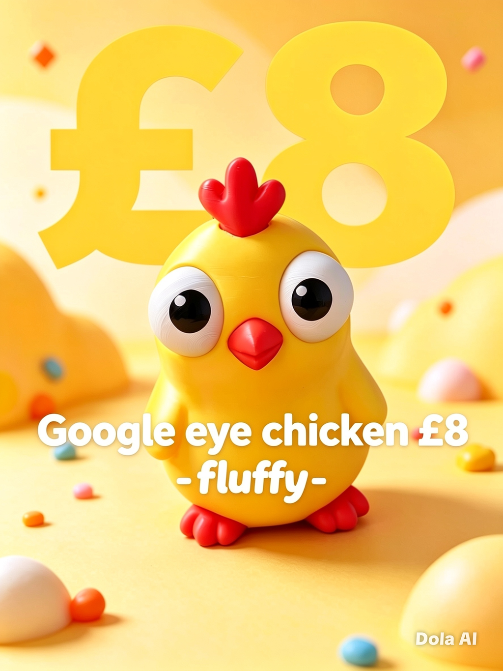 Google Eyes Chick - Yellow - handmade 3D printed googly-eyed critter by 3DEE Prints