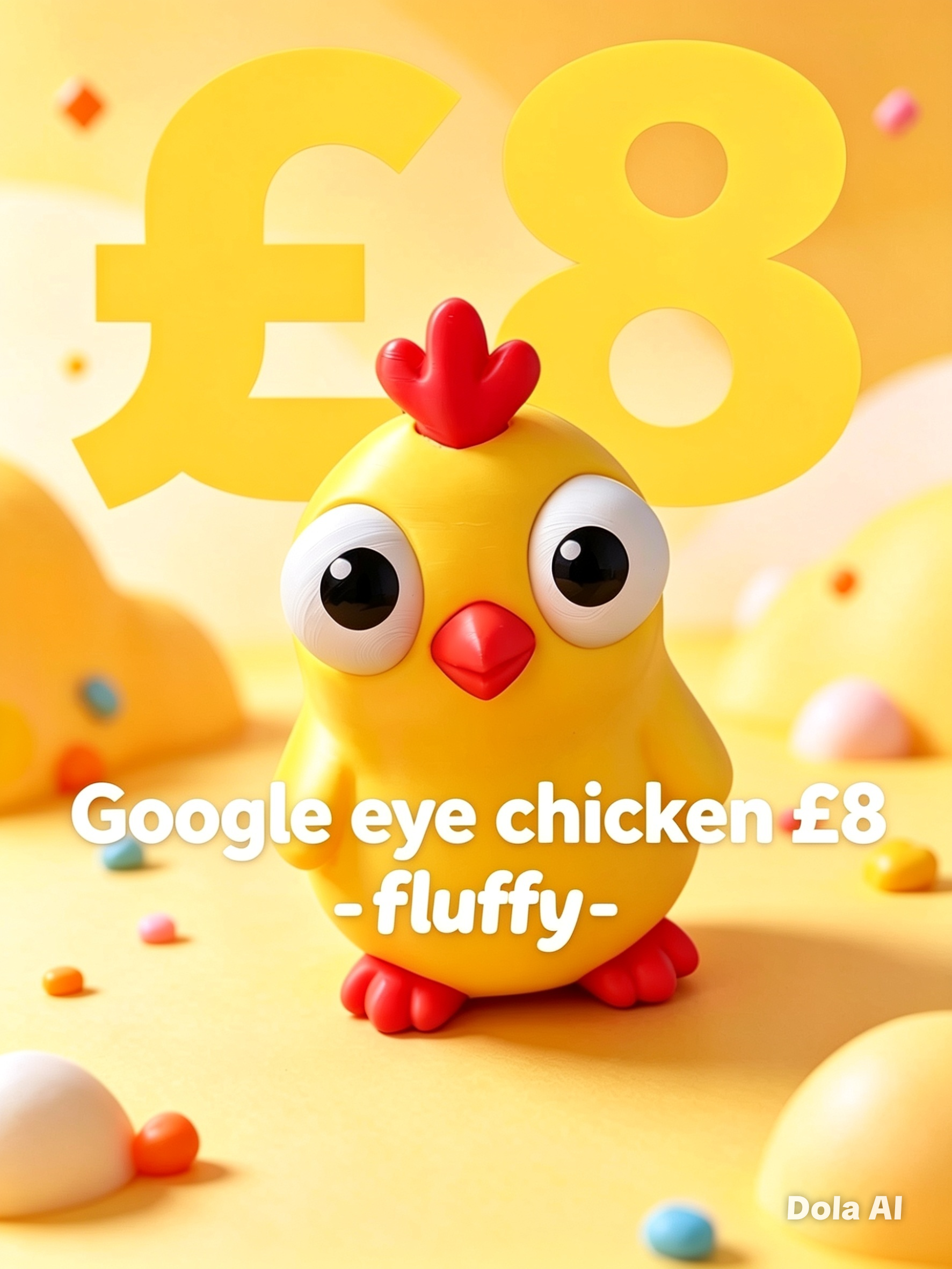 Google Eyes Chick - Yellow - handmade 3D printed googly-eyed critter by 3DEE Prints