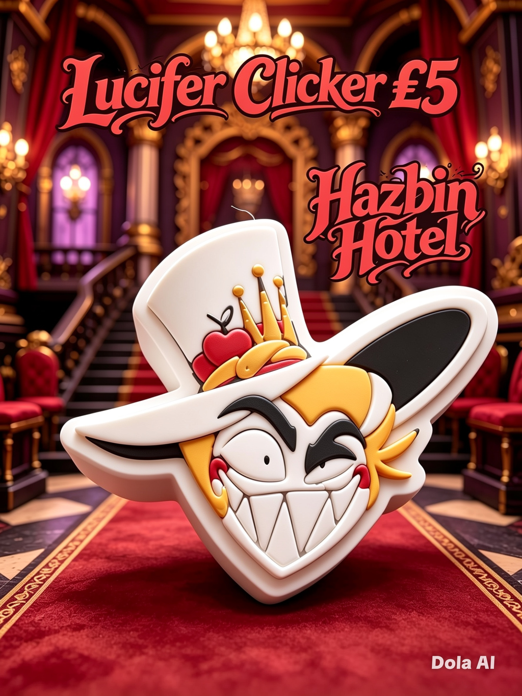 Lucifer Clicker (Hazbin Hotel) - handmade 3D printed fidget clicker by 3DEE Prints