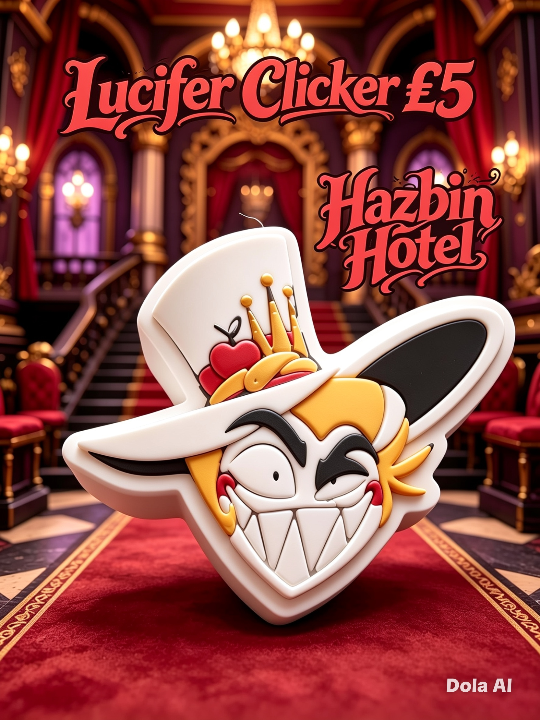 Lucifer Clicker (Hazbin Hotel) - handmade 3D printed fidget clicker by 3DEE Prints