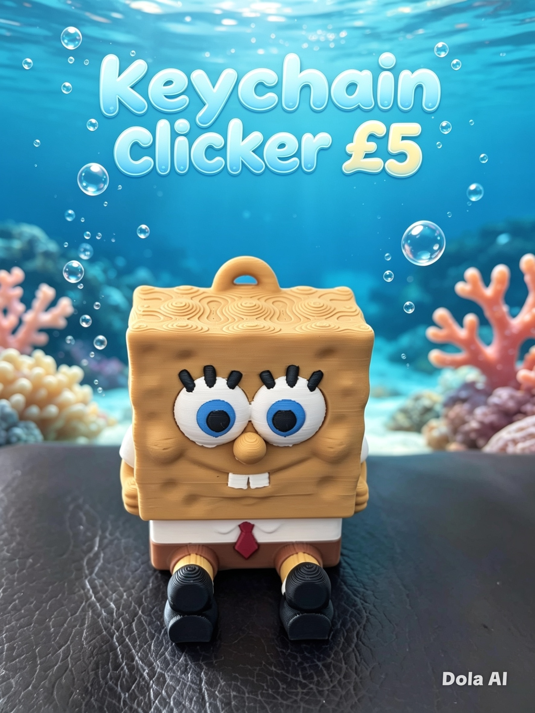 SpongeBob Clicker - handmade 3D printed fidget clicker by 3DEE Prints