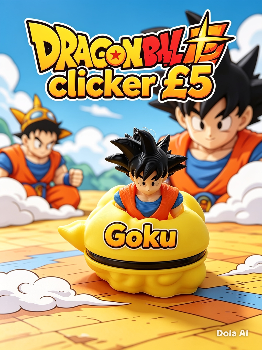 Goku Clicker (Dragon Ball) - handmade 3D printed fidget clicker by 3DEE Prints