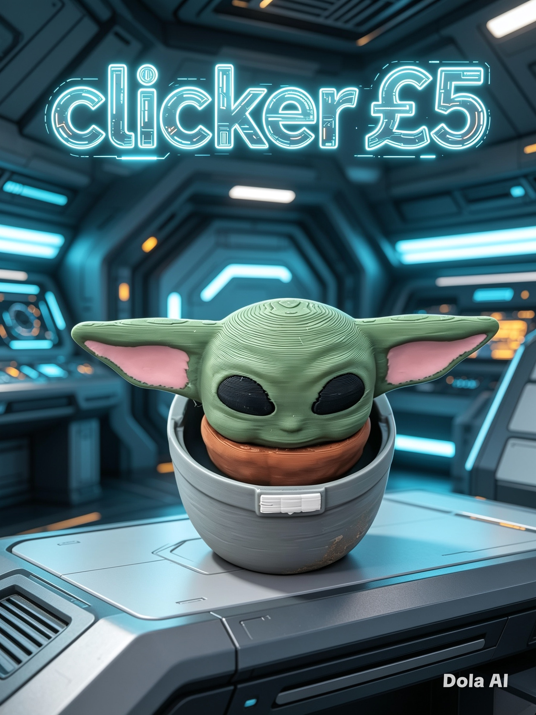 Grogu / Baby Yoda - handmade 3D printed fidget clicker by 3DEE Prints