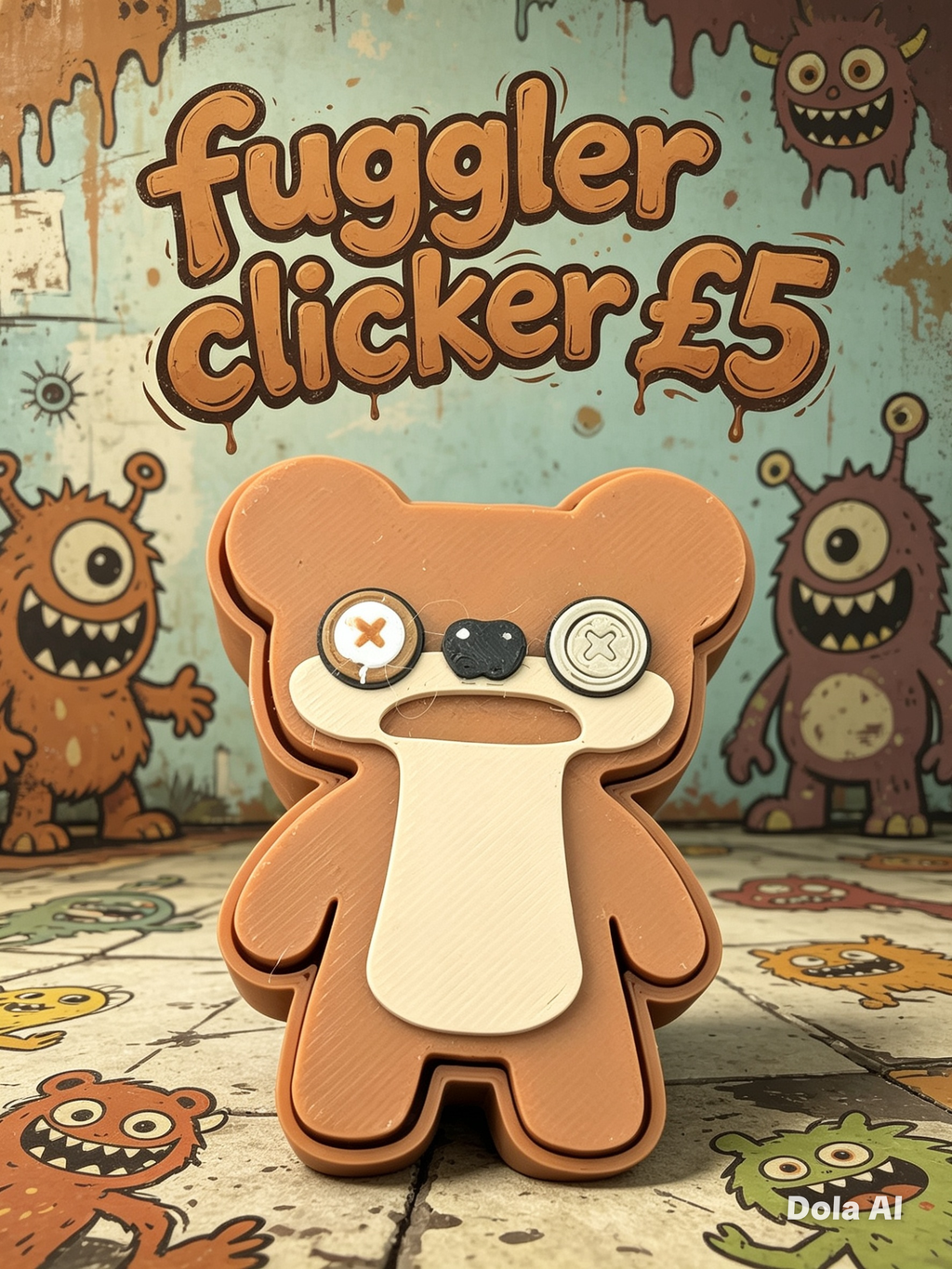 Fuggler Clicker - handmade 3D printed fidget clicker by 3DEE Prints