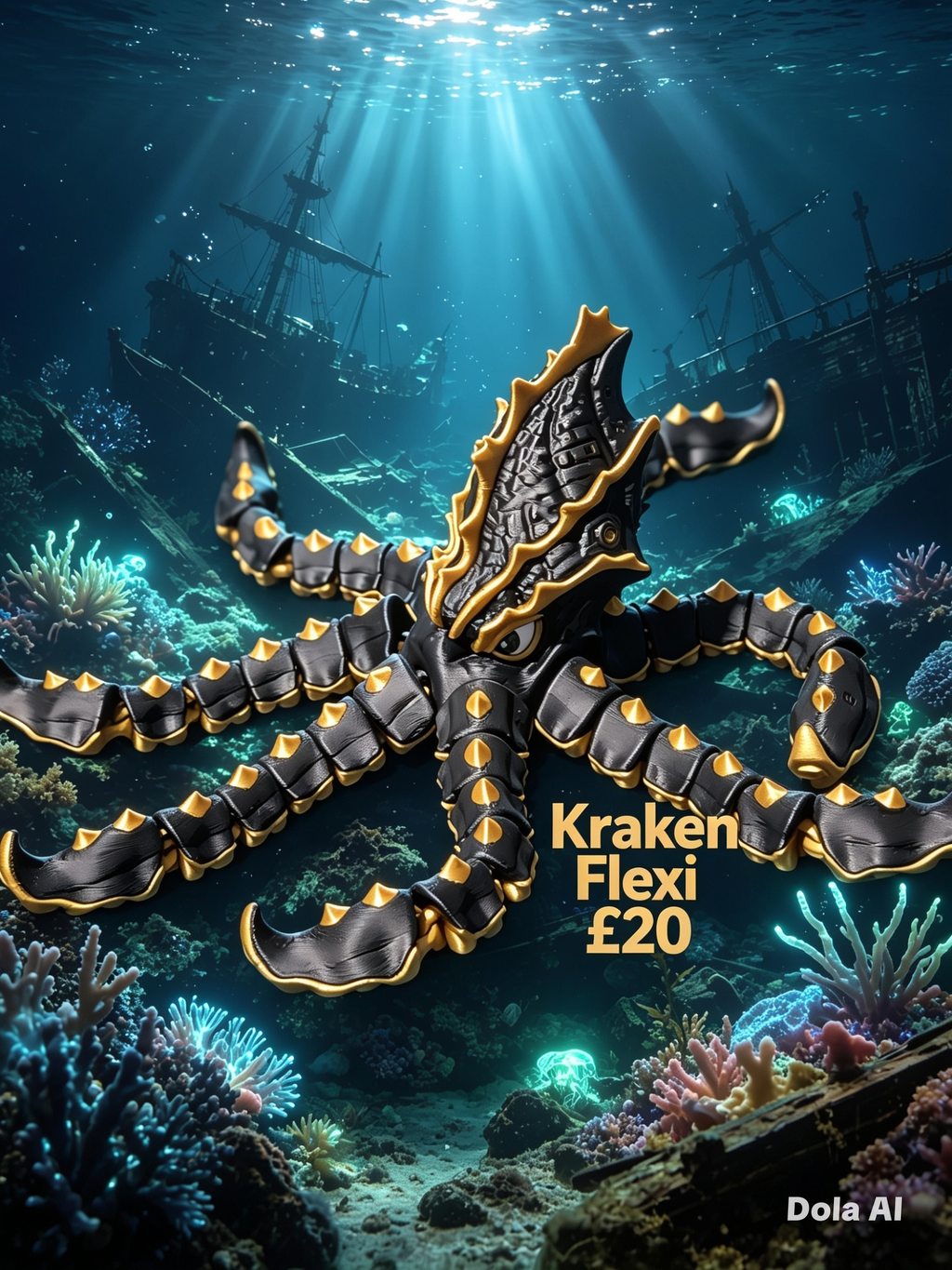 Kraken Flexi - handmade 3D printed flexi dragon by 3DEE Prints