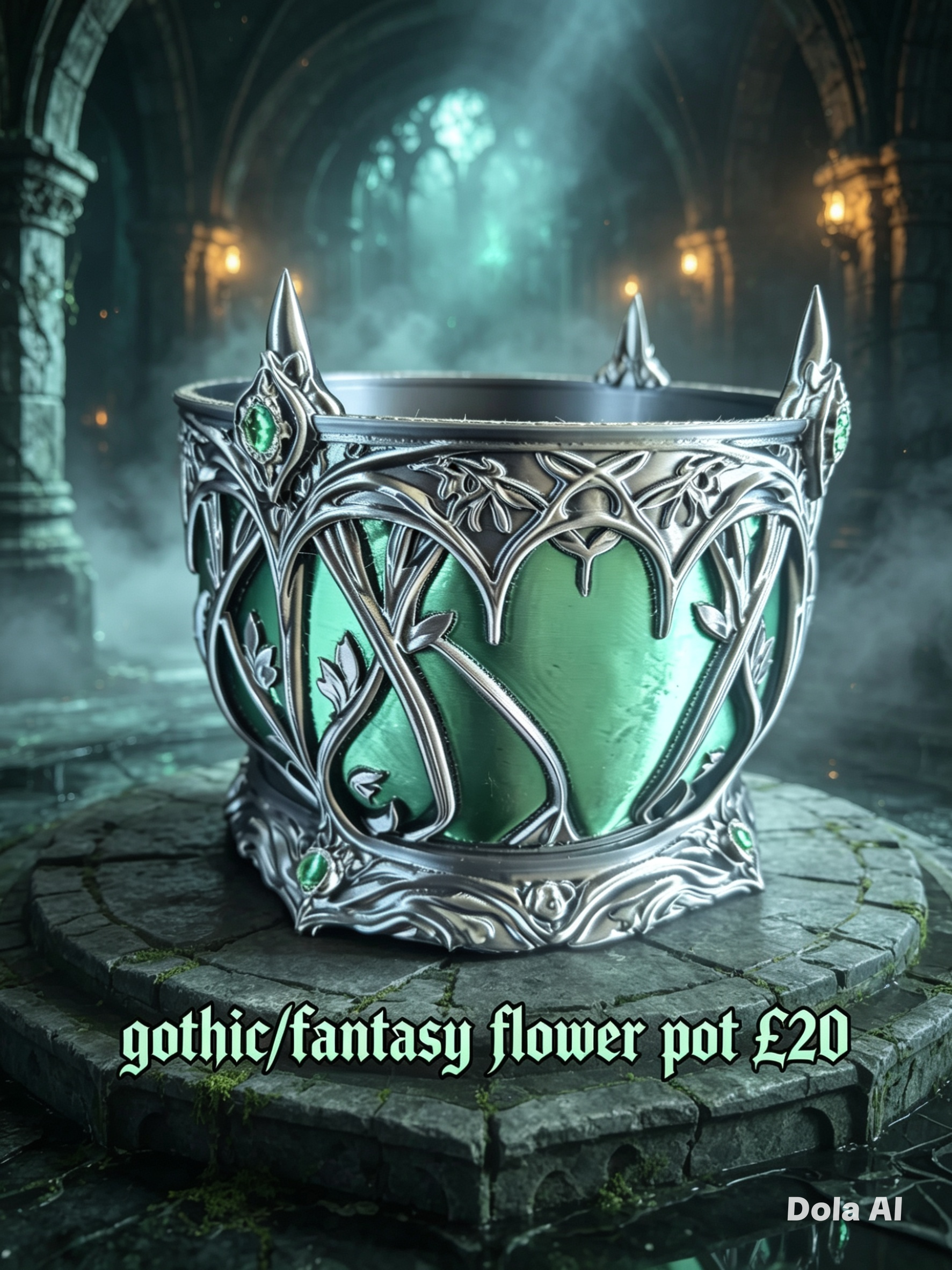 Gothic/Fantasy Flower Pot - handmade 3D printed plant pot by 3DEE Prints