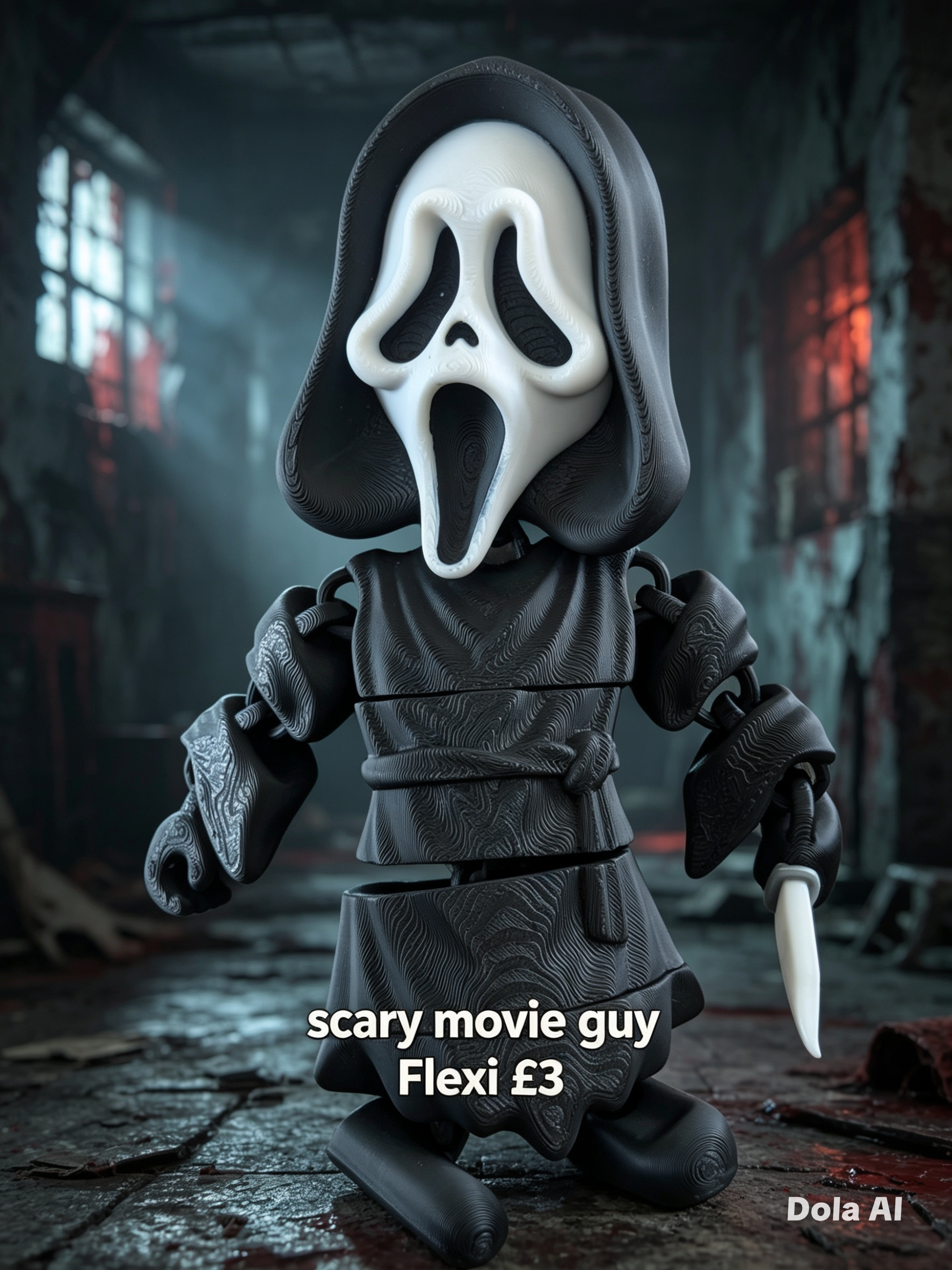 Scary Movie Guy Flexi - handmade 3D printed flexi toy by 3DEE Prints