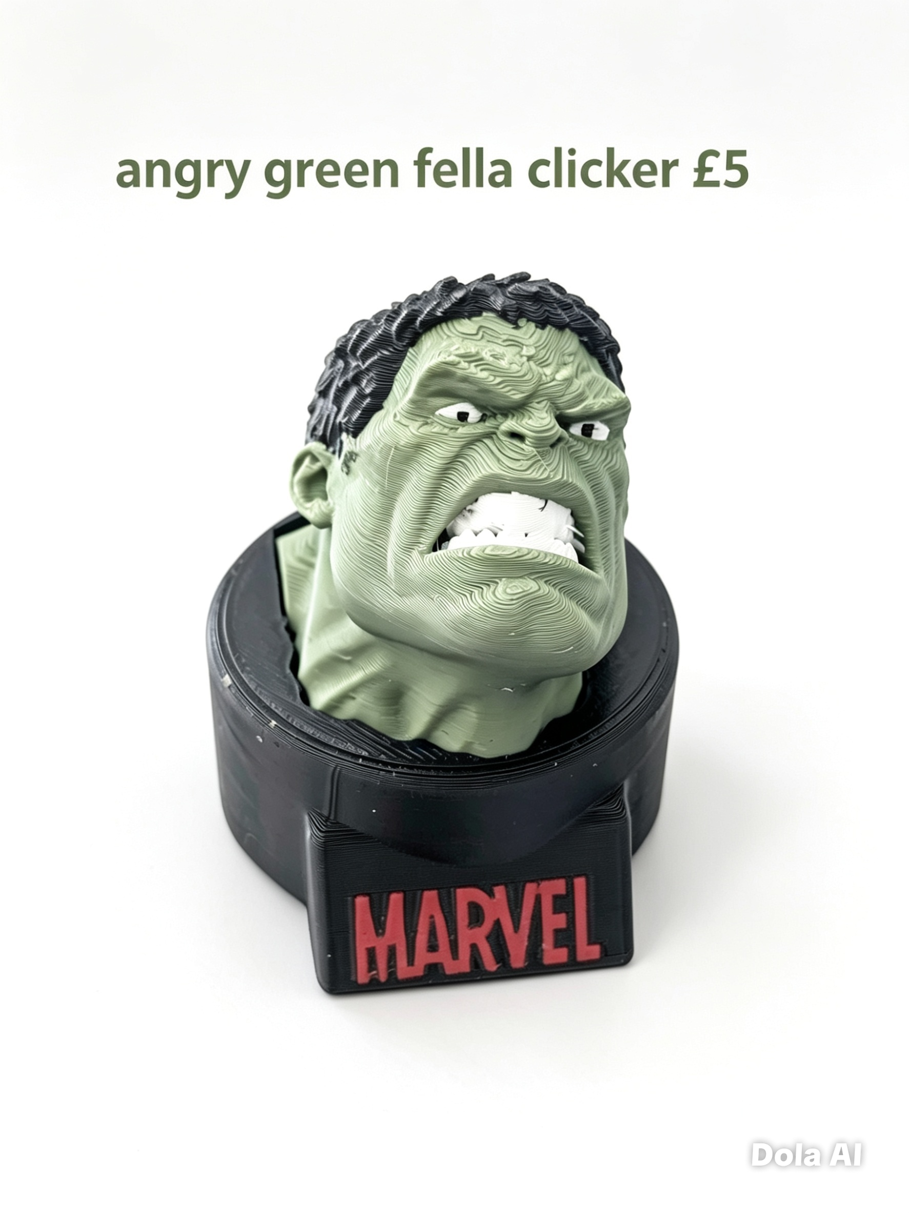 Hulk Marvel Clicker - handmade 3D printed fidget clicker by 3DEE Prints
