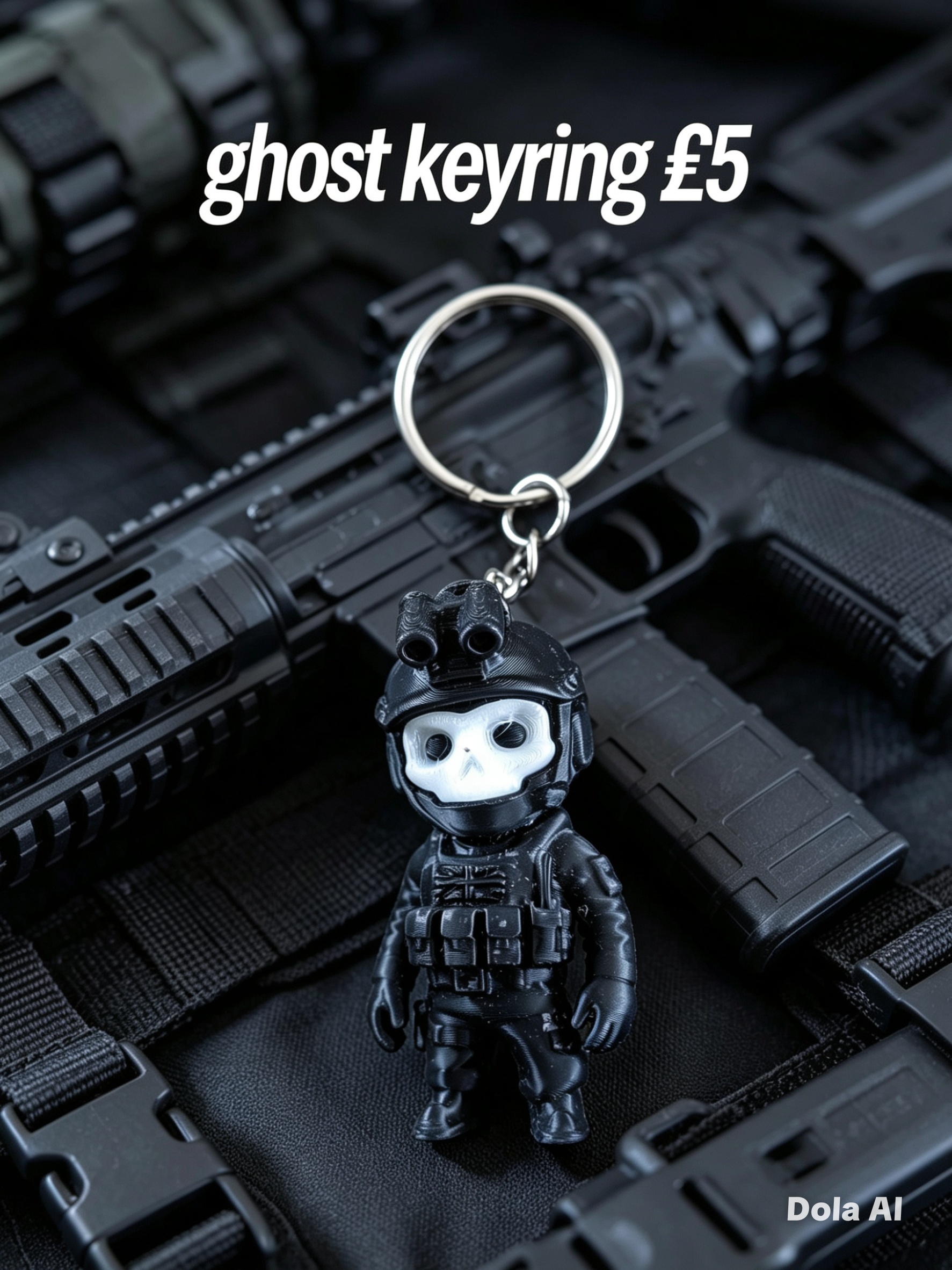 Keyring - COD Ghost - handmade 3D printed keyring charm by 3DEE Prints