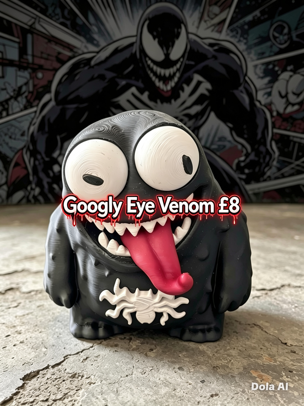 Google Eyes Venom - handmade 3D printed googly-eyed critter by 3DEE Prints