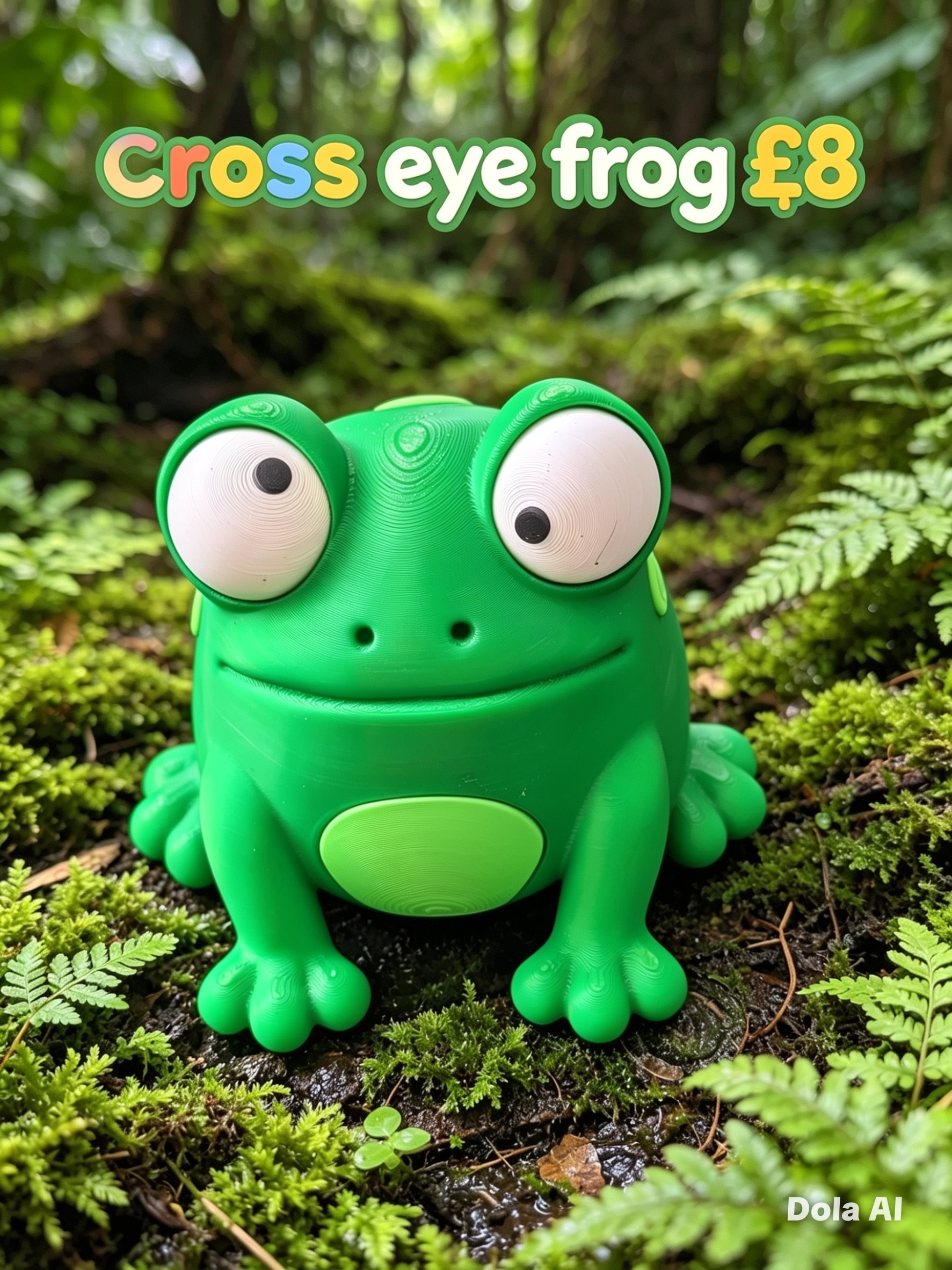 Google Eyes Frog - Green - handmade 3D printed googly-eyed critter by 3DEE Prints