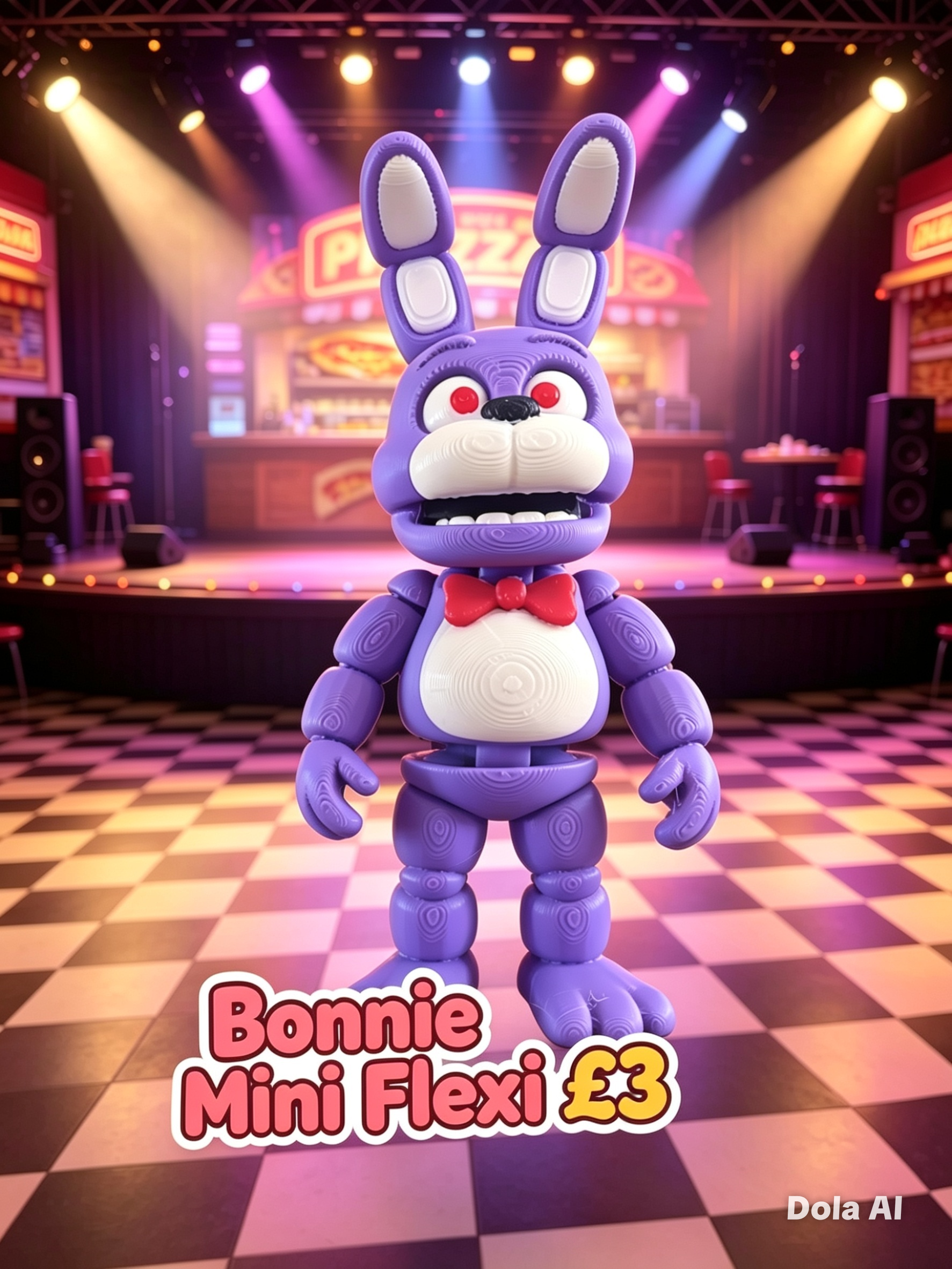Bonnie FNAF Flexi - handmade 3D printed flexi toy by 3DEE Prints