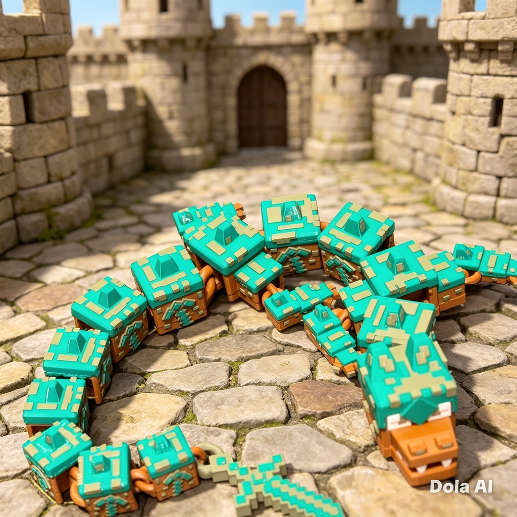 XL Flexi Dragon - Minecraft - handmade 3D printed flexi dragon by 3DEE Prints