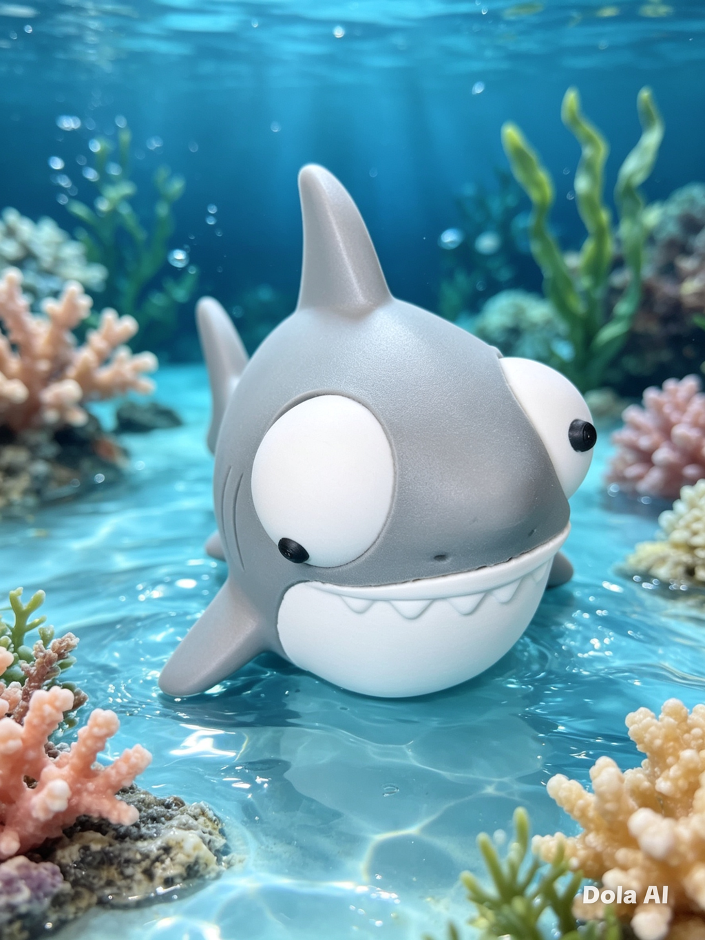 Google Eyes Shark - Grey - handmade 3D printed googly-eyed critter by 3DEE Prints