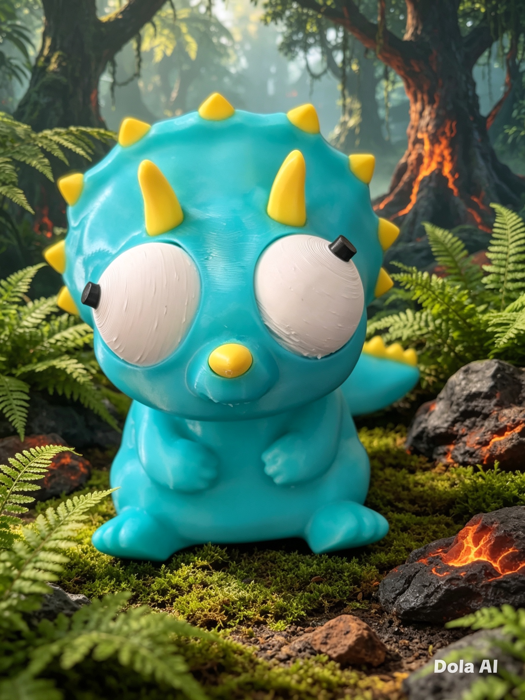 Google Eyes Green Dino