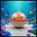 Google Eyes Puffer Fish - Orange