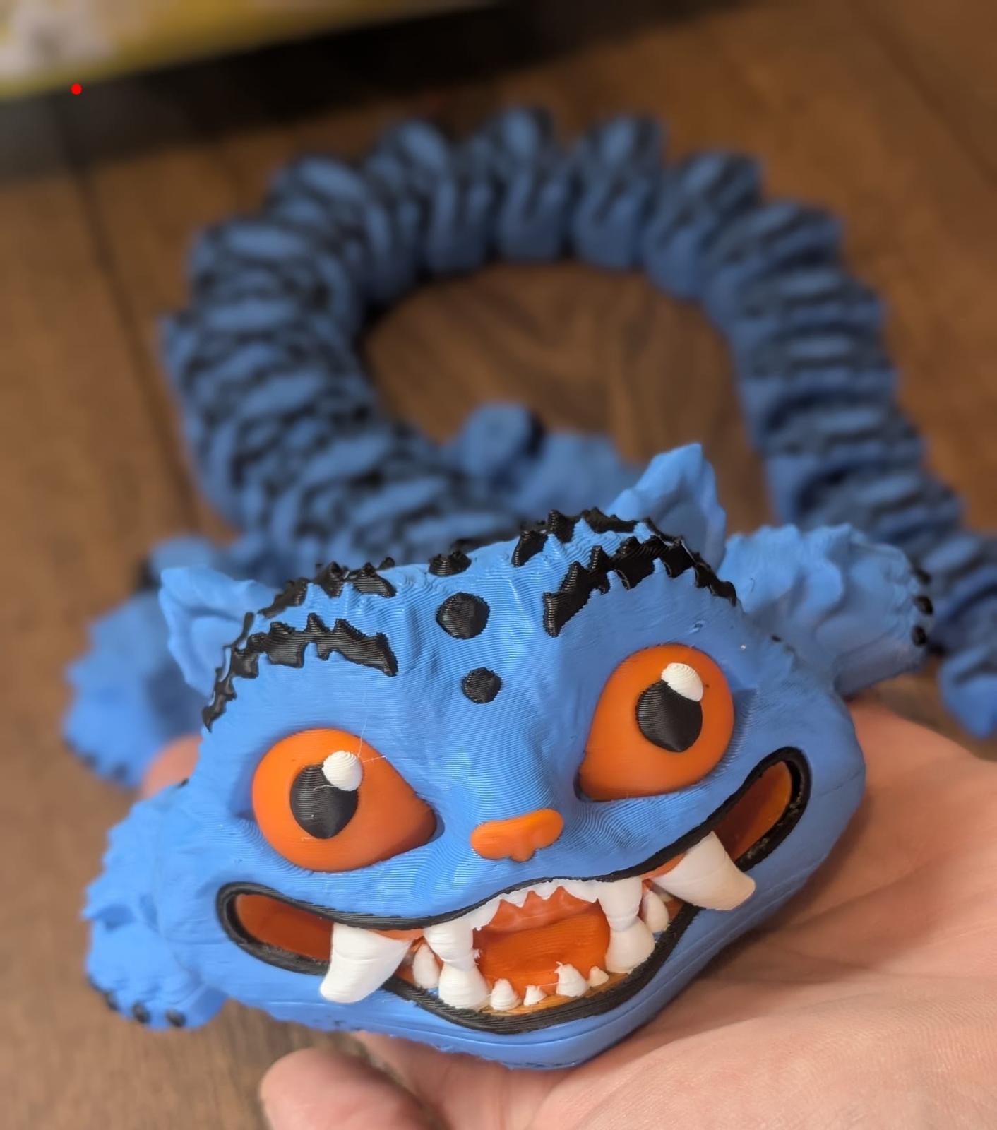 Derpy Flexi - handmade 3D printed flexi dragon by 3DEE Prints