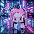 Keyring - Pink Anime Girl Flat