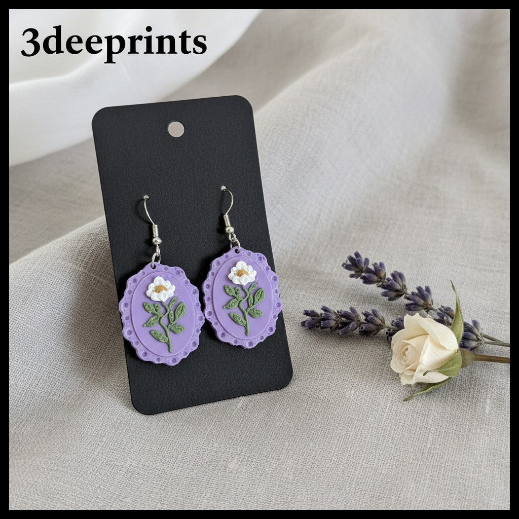 Lavender Flower Earrings