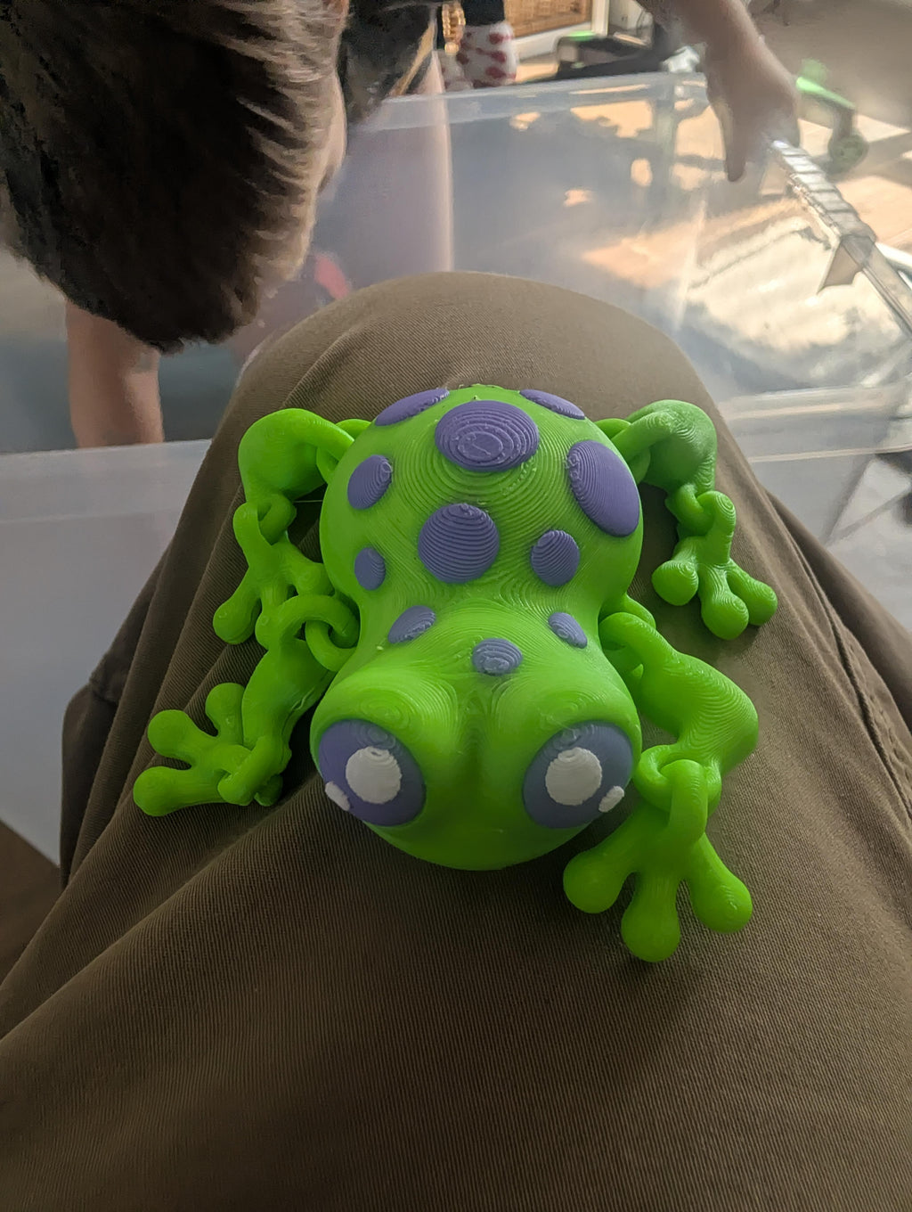 Green Frog Flexi - handmade 3D printed flexi toy by 3DEE Prints