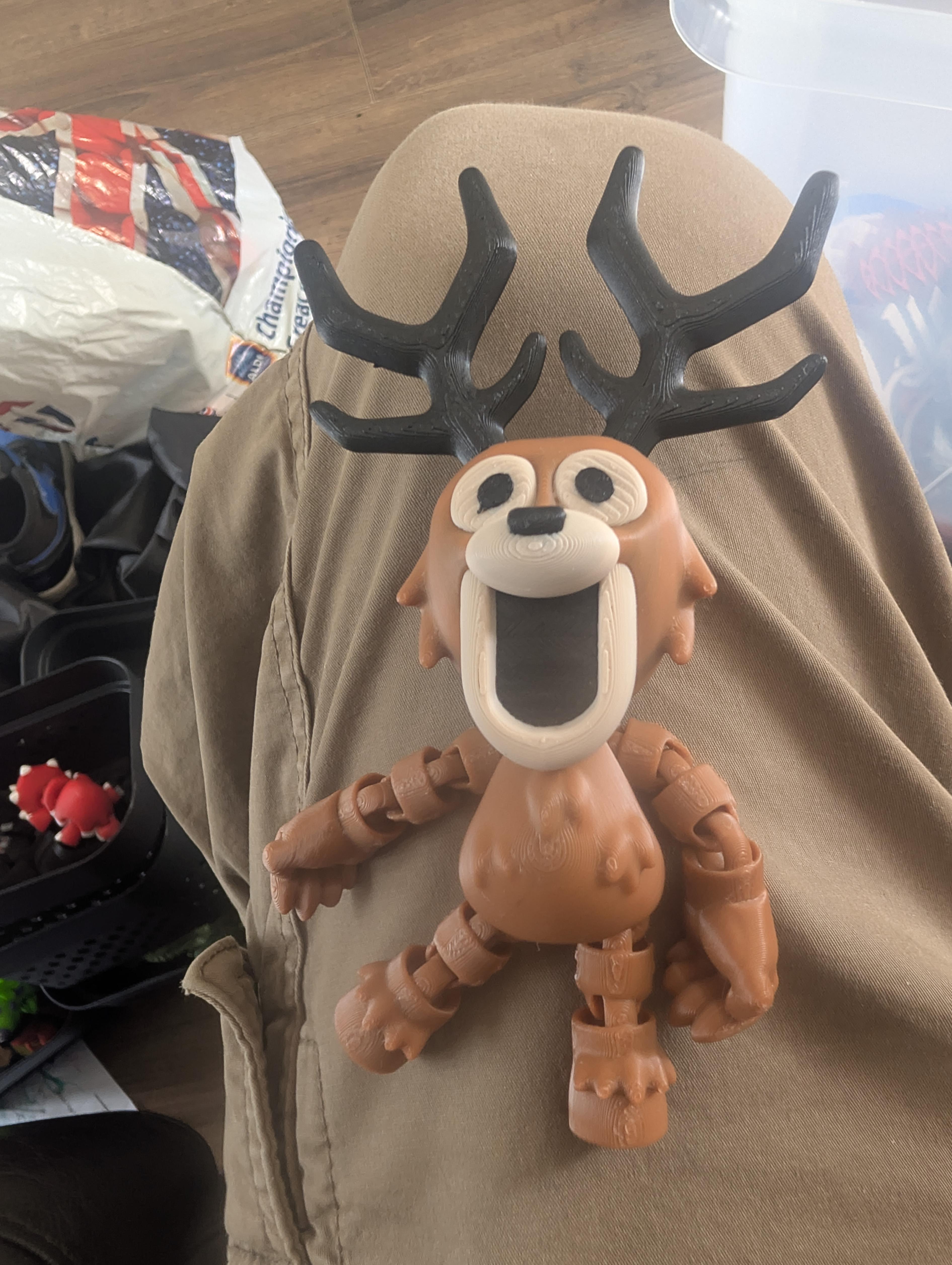 Reindeer Flexi - handmade 3D printed flexi toy by 3DEE Prints