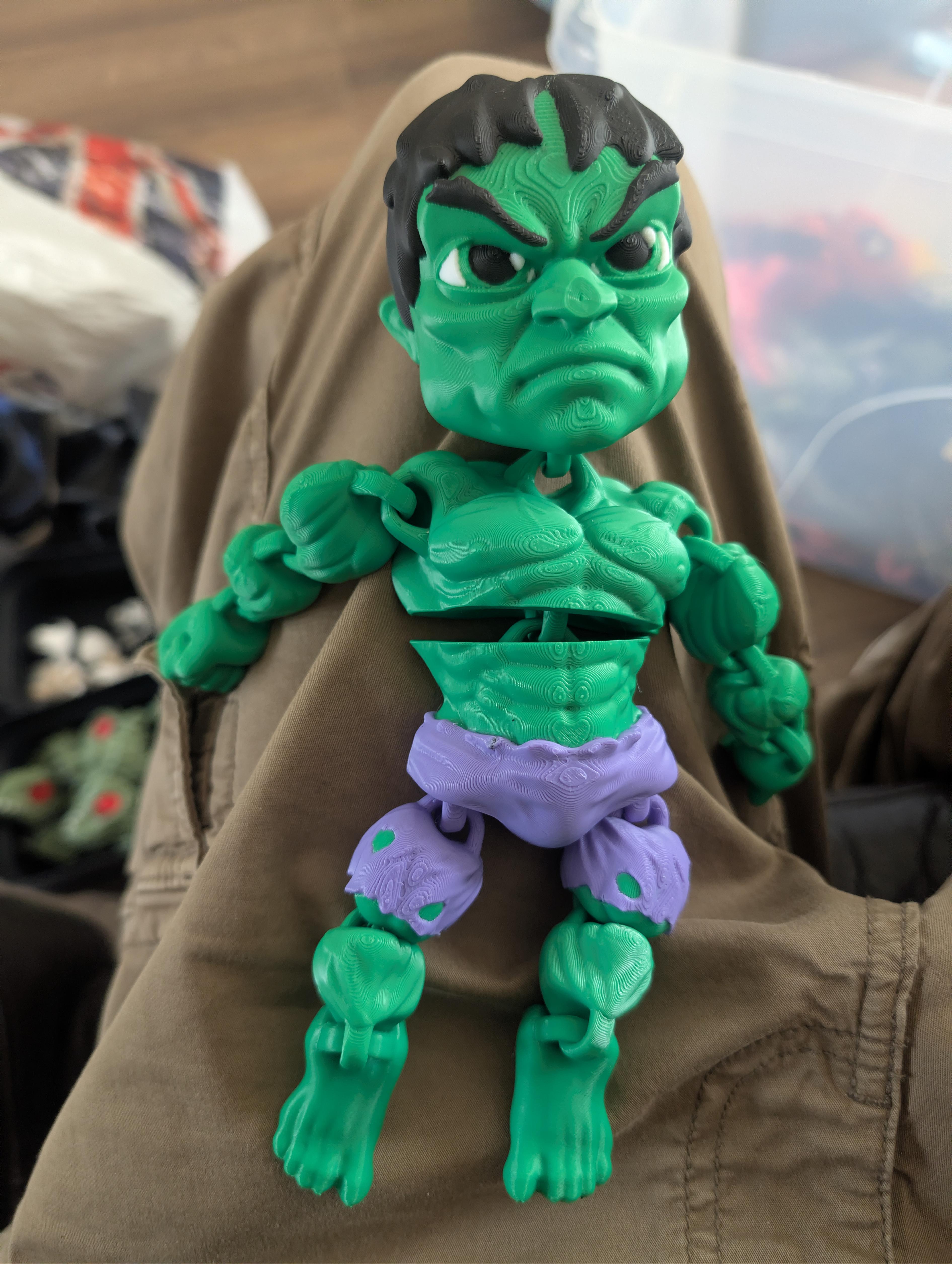Hulk Flexi - handmade 3D printed flexi toy by 3DEE Prints