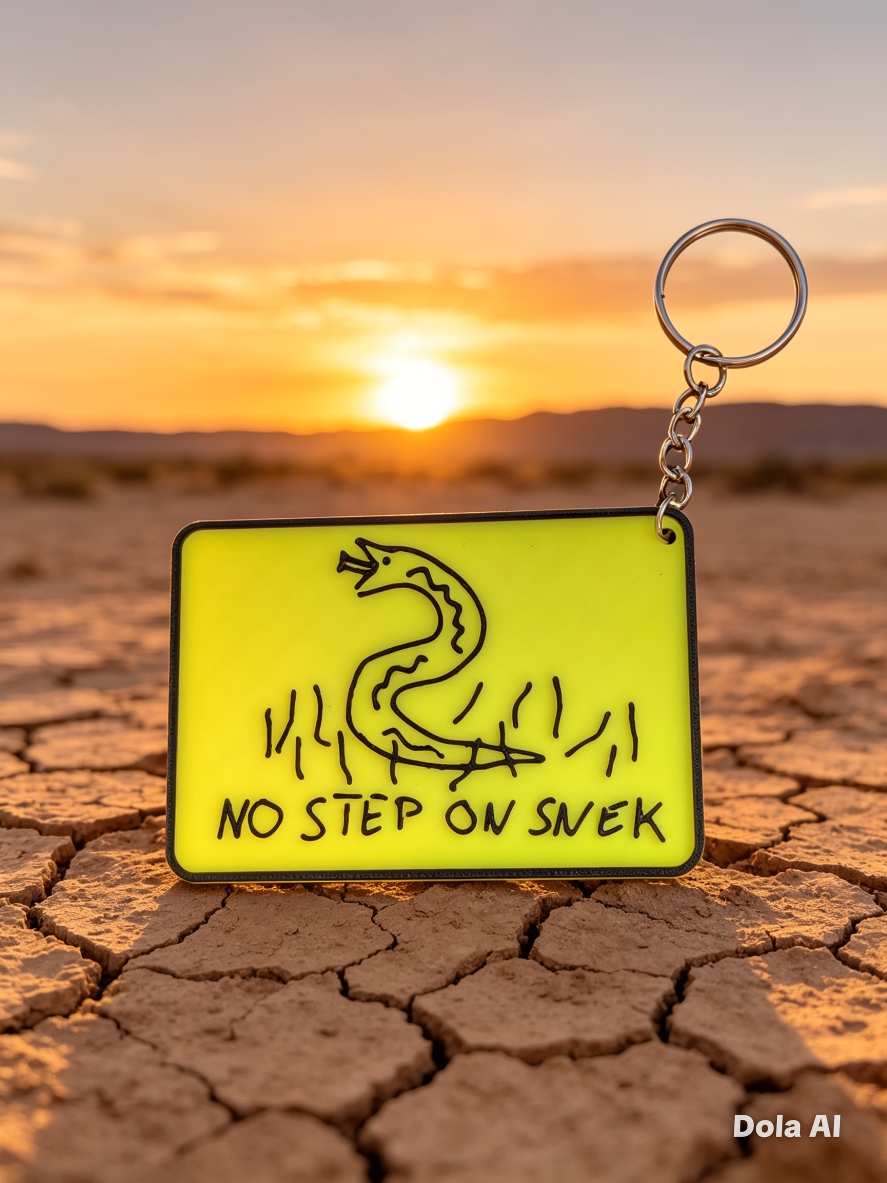 Keyring - No Step on Snek - handmade 3D printed keyring charm by 3DEE Prints