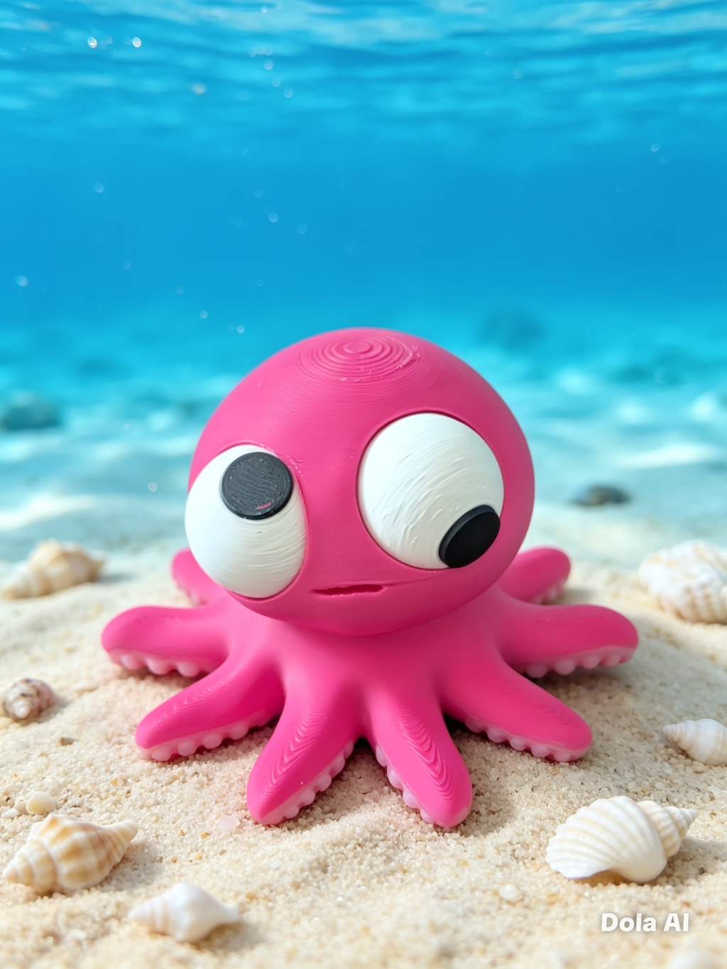 Google Eyes Octopus - Pink - handmade 3D printed googly-eyed critter by 3DEE Prints