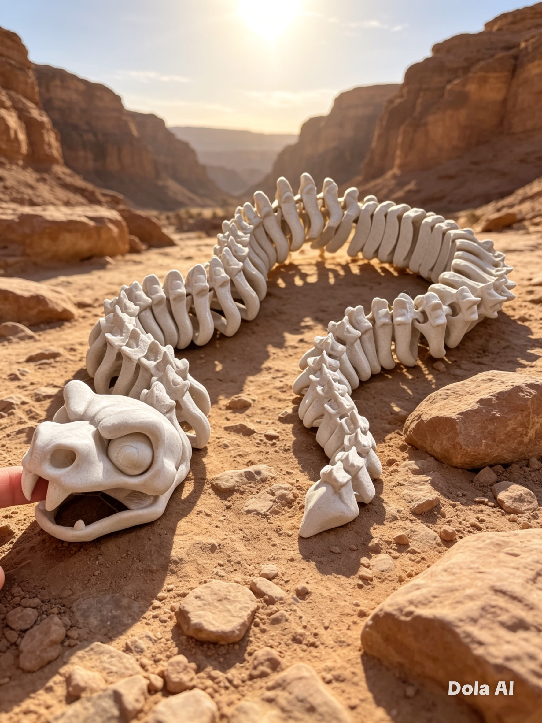 XL Flexi Snake - White/Bone - handmade 3D printed flexi dragon by 3DEE Prints