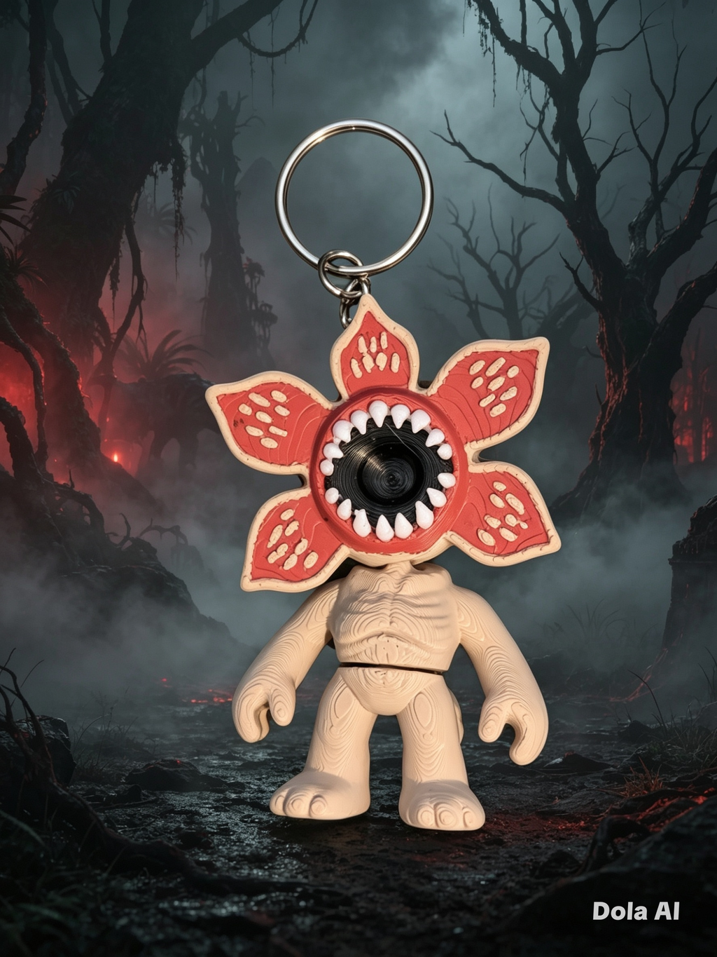 Keyring - Demogorgon Head (Stranger Things) - handmade 3D printed keyring charm by 3DEE Prints