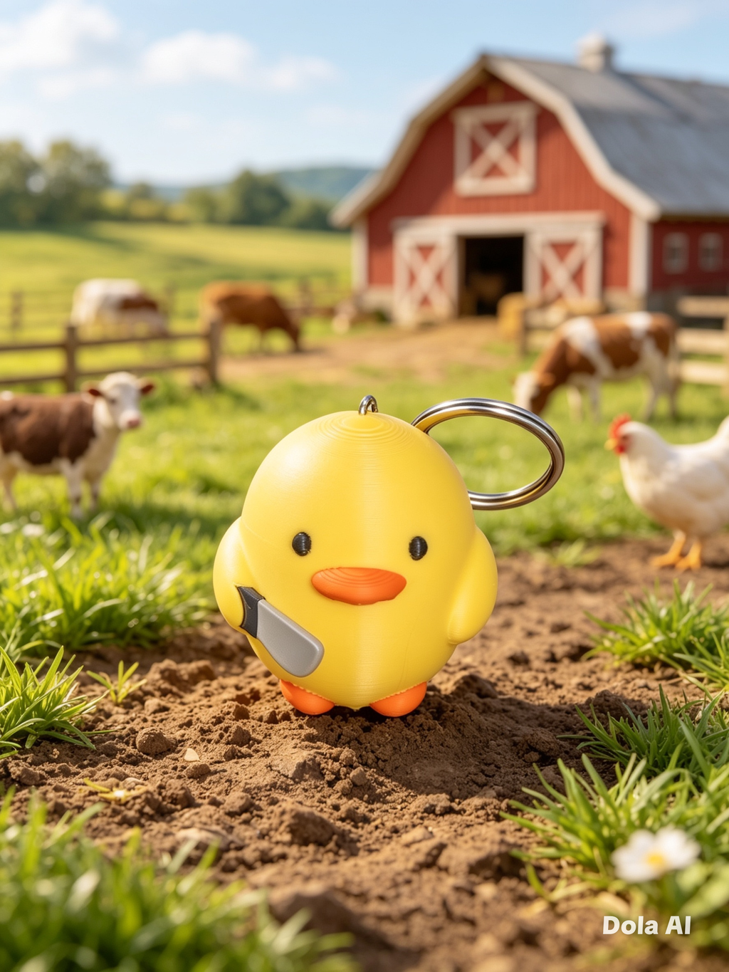 Keyring - Duck - handmade 3D printed keyring charm by 3DEE Prints