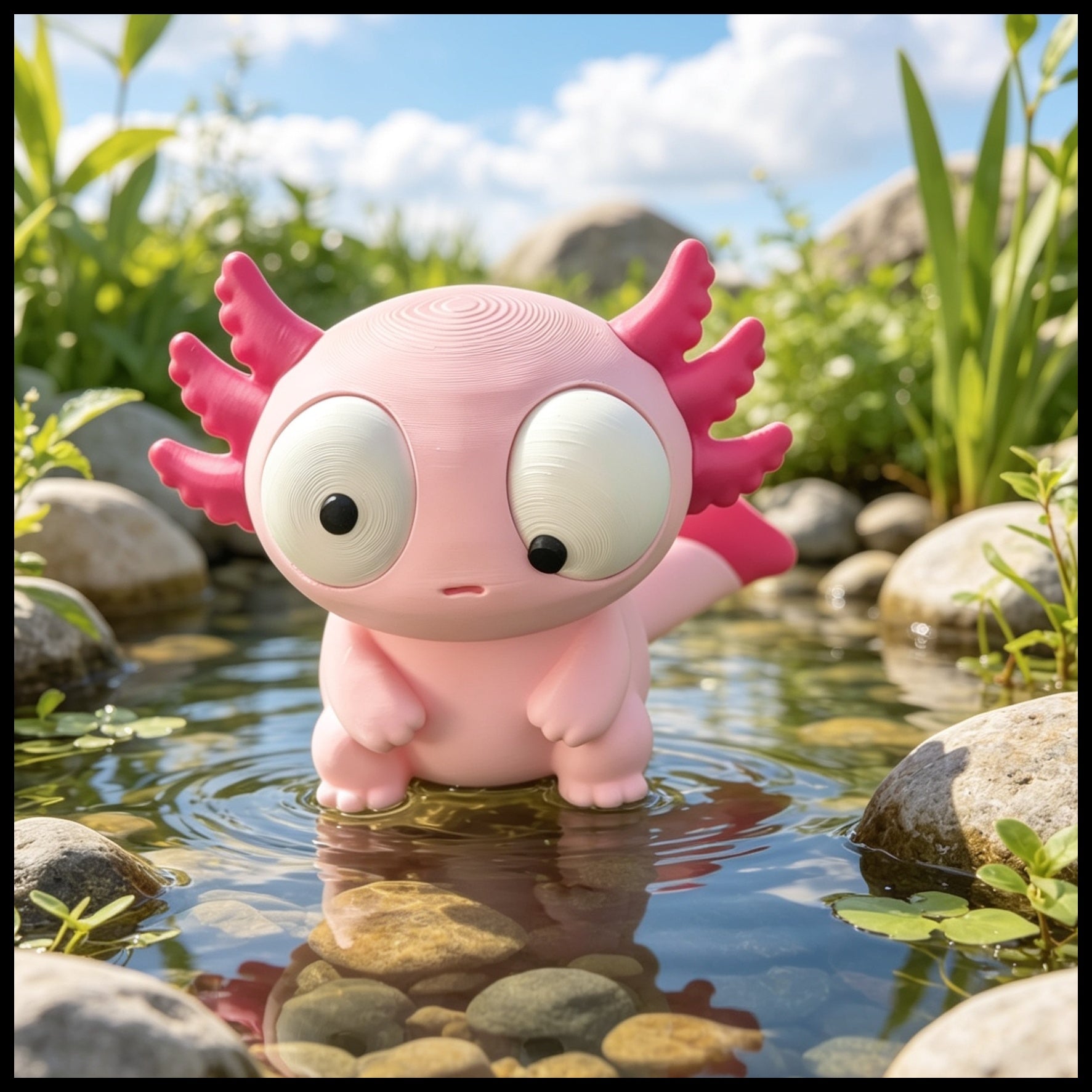 Google Eyes Axolotl - Pink