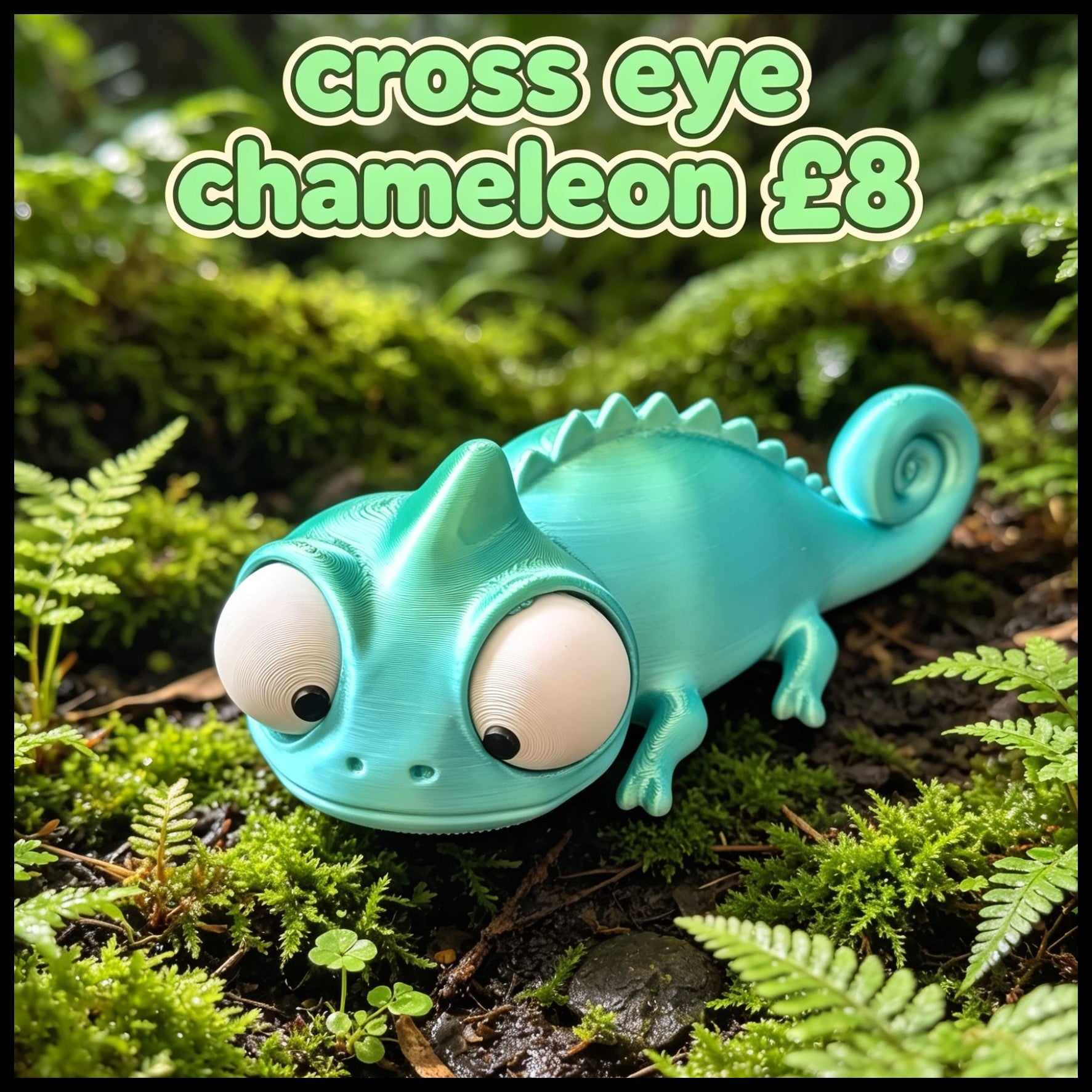 Google Eyes Green Chameleon