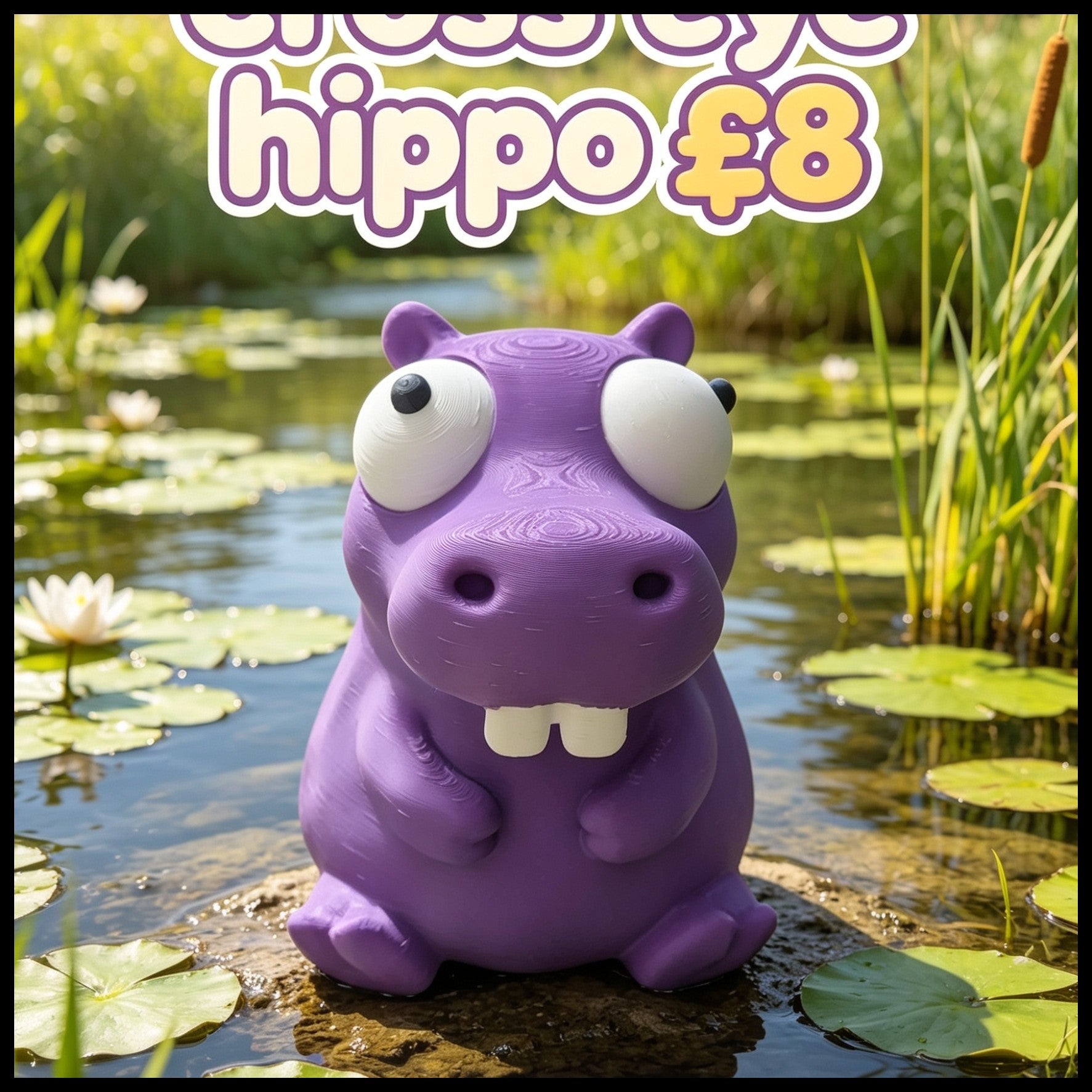 Google Eyes Hippo - Purple