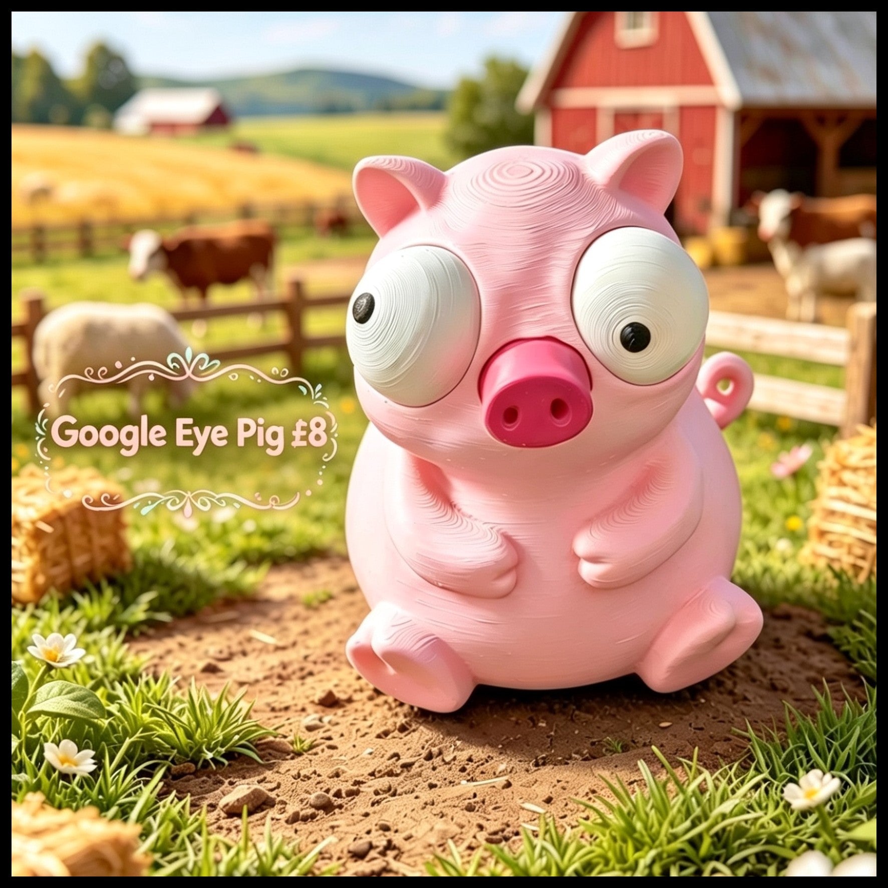 Google Eyes Pig - Pink