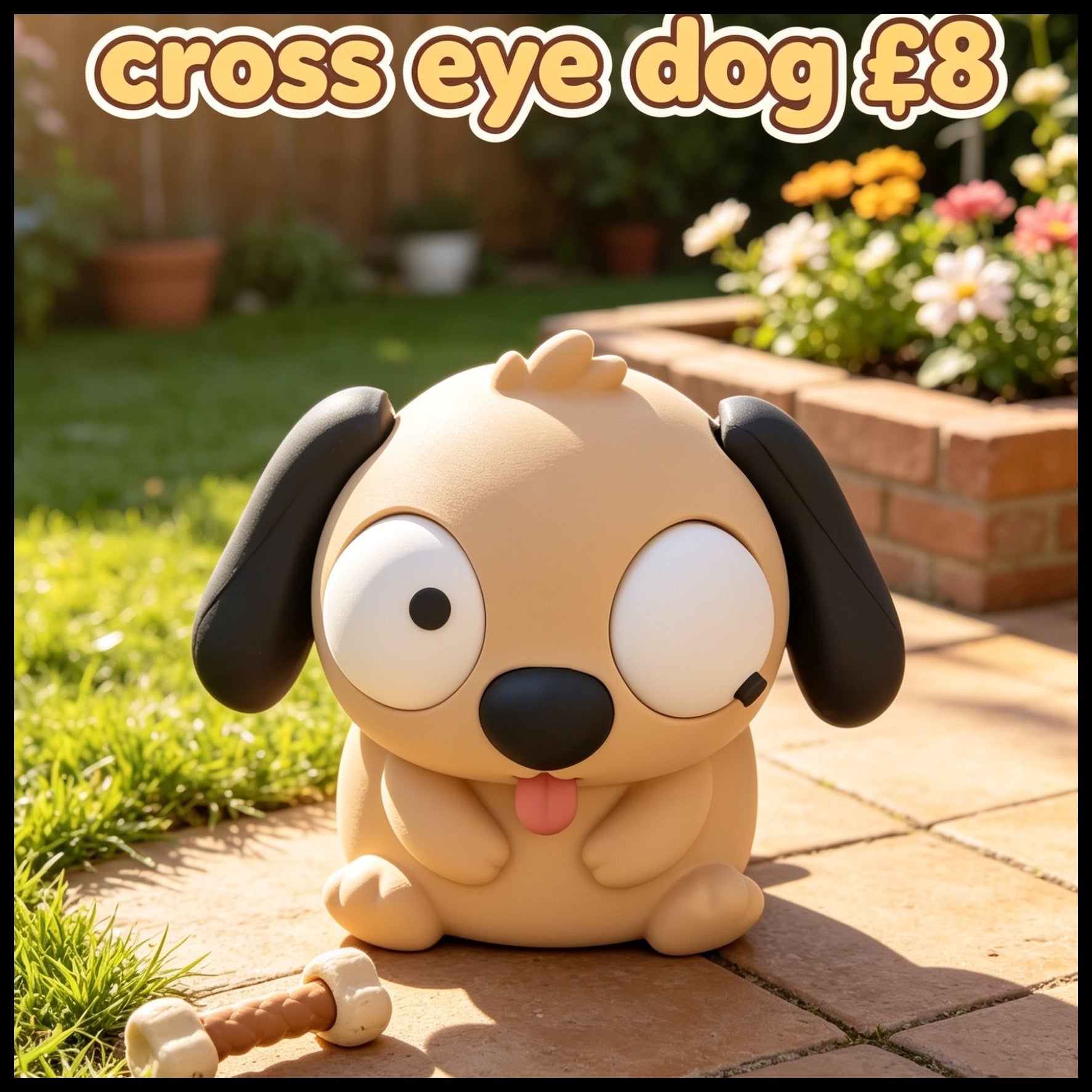 Google Eyes Pug - Tan