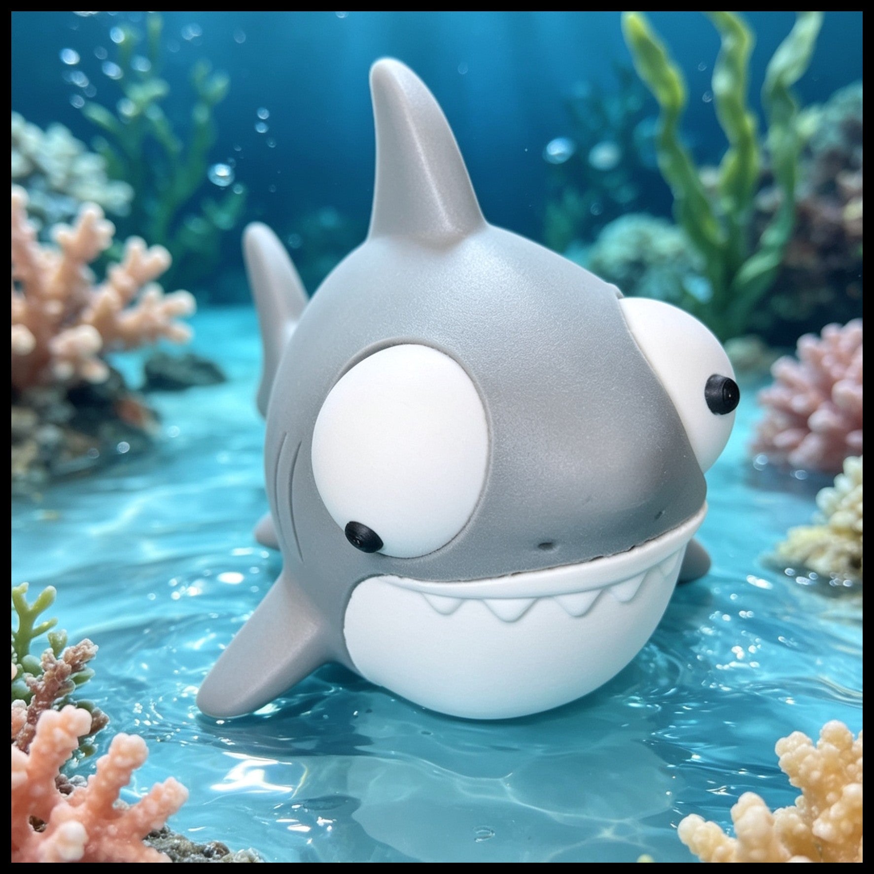 Google Eyes Shark - Grey