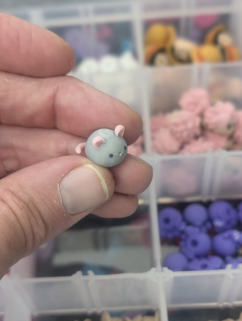 Mouse dumpling - handmade 3D printed dumpling charm by 3DEE Prints