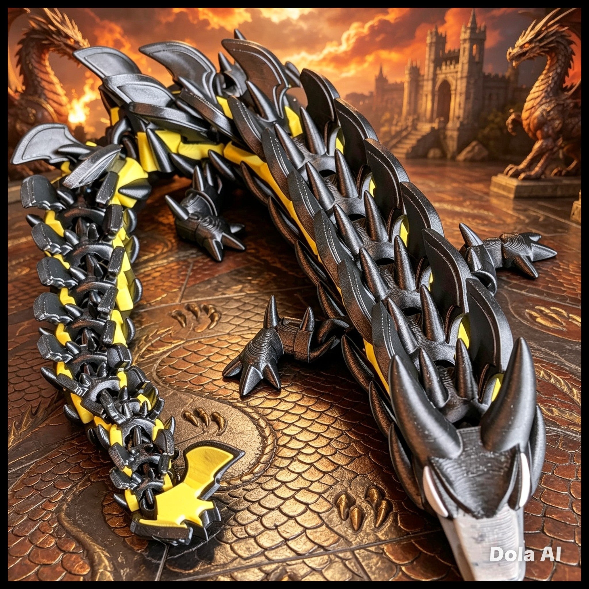 XL Flexi Dragon - Black/Yellow