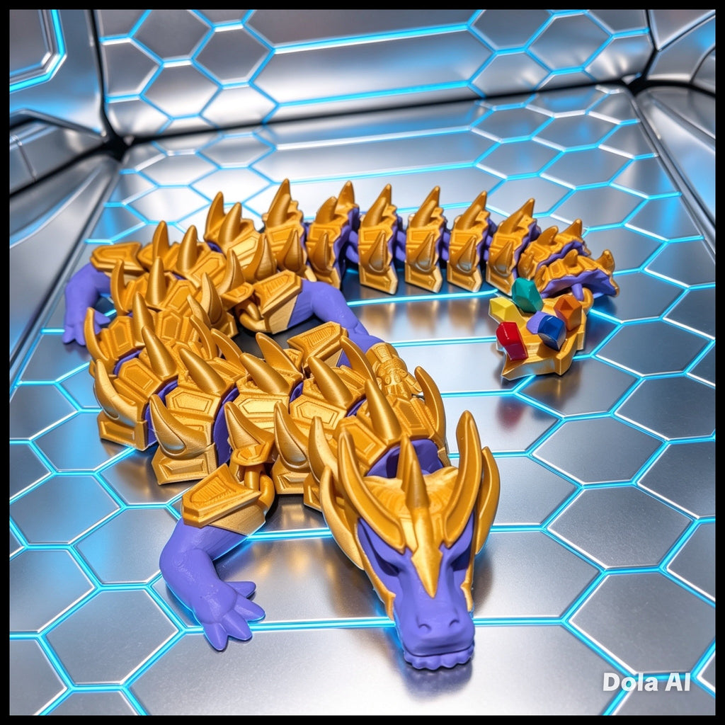 XL Flexi Dragon - Gold/Purple