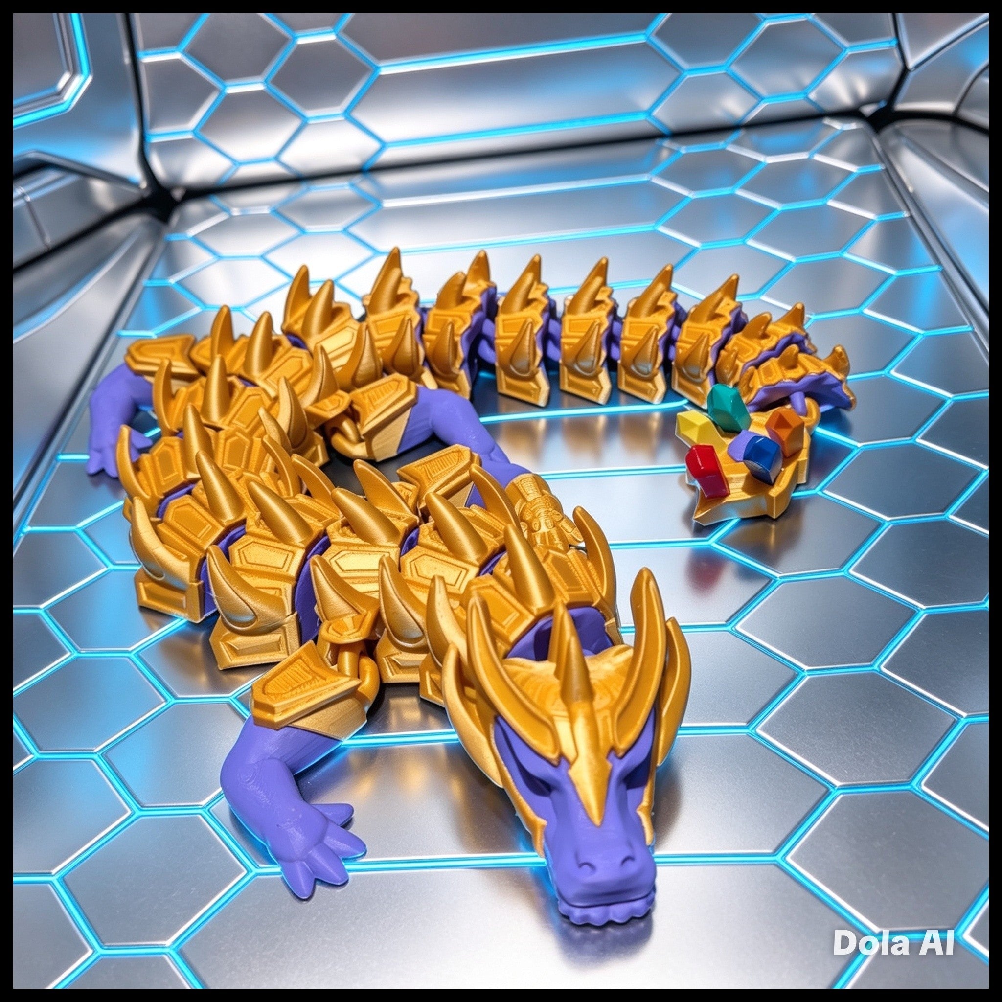 XL Flexi Dragon - Gold/Purple