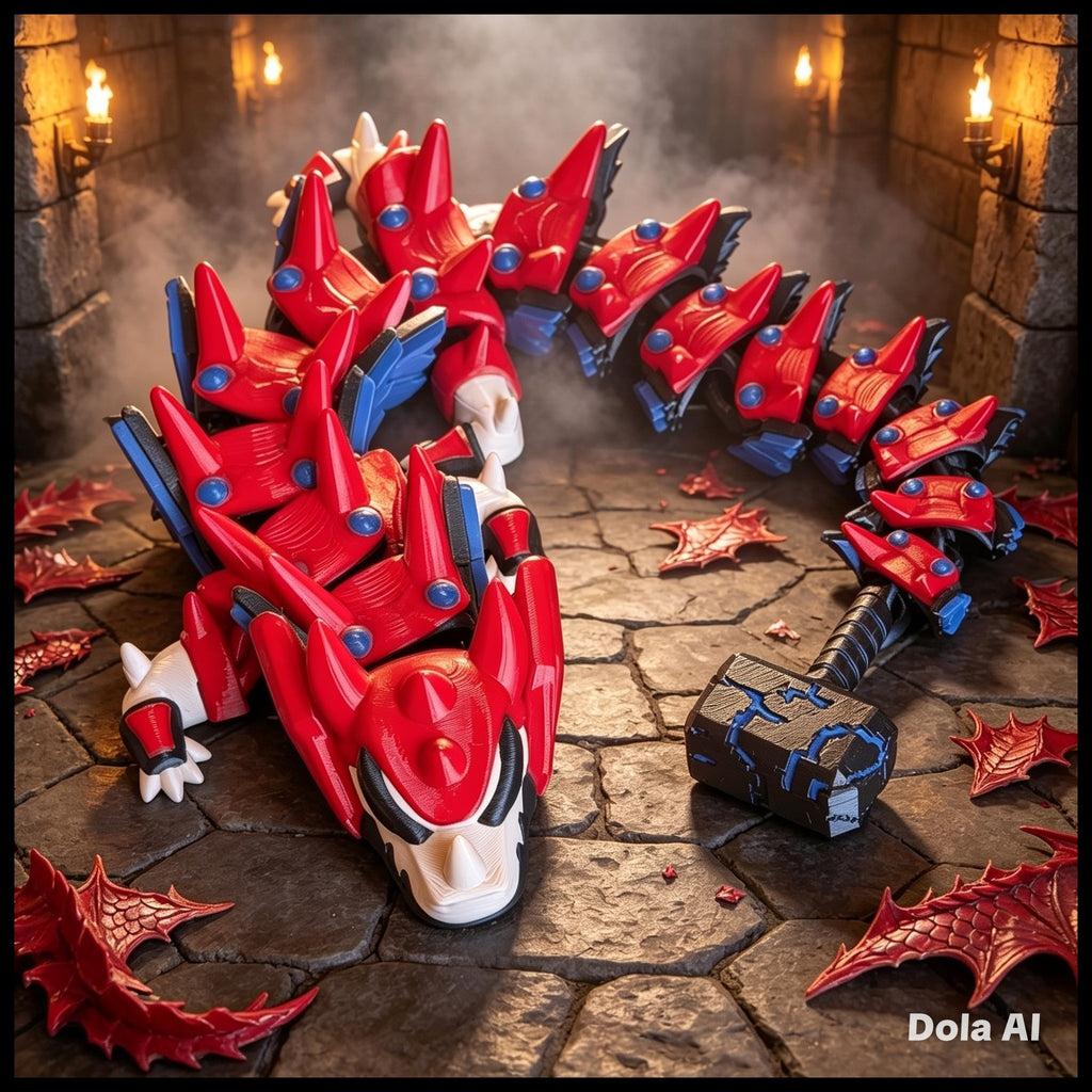 XL Flexi Dragon - Red/Blue